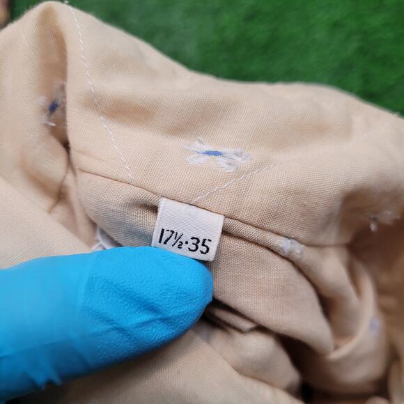 Vintage 70s Nicola Mancini Embroidered Disco Button Shirt Mens XXL 17.5 Peach - Picture 13 of 13